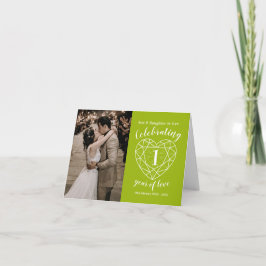 Tarjeta Primer aniversario del boda Peridot personalizado 