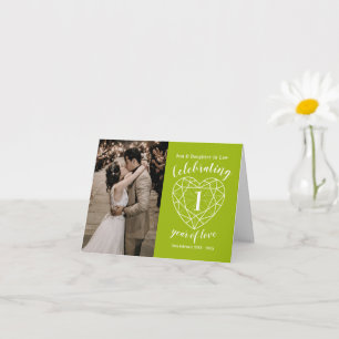 Tarjeta Primer aniversario del boda Peridot personalizado