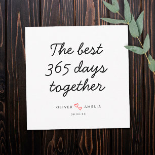 Tarjeta Primer aniversario minimalista y personalizado