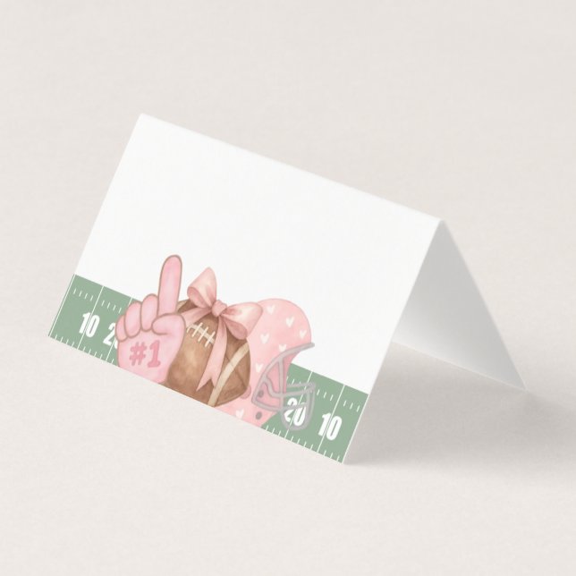 Tarjeta PRIMER año abajo, Cumpleaños de Fútbol, UNO (Anverso)