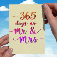 Primer año boda casado aniversario 365 días