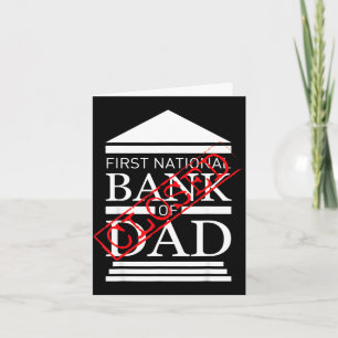 Tarjeta Primer banco nacional de papá cerrado padre divert