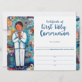 Tarjeta Primer certificado comunitario para niño católico