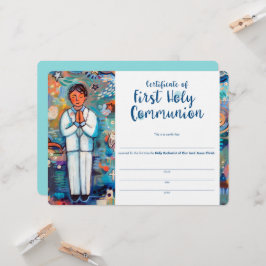 Tarjeta Primer certificado comunitario para niño católico