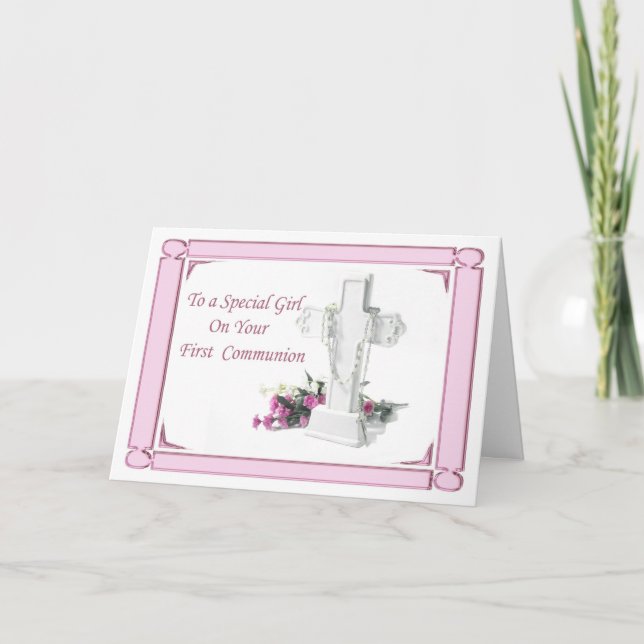 Tarjeta Primer Chica de la Santa Comunión (Anverso)
