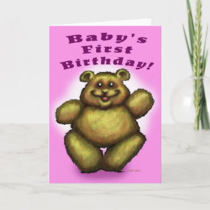 Tarjeta Primer chica del cumpleaños del bebé
