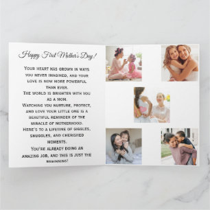 Tarjeta Primer collage de fotos del Día de la Madre con pa