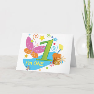 Tarjeta Primer cumpleaños bebé de un año