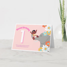 Tarjeta Primer cumpleaños bendecido