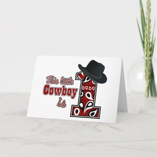 Tarjeta Primer cumpleaños de Cowboy (Anverso)