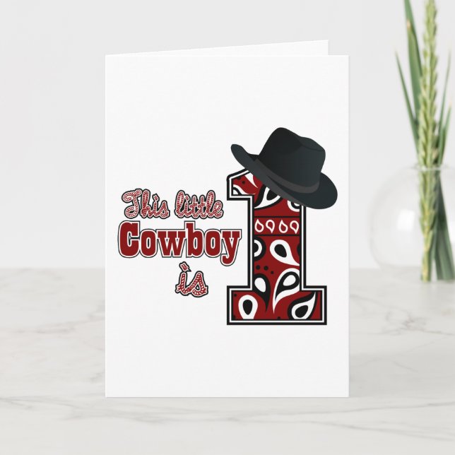 Tarjeta Primer cumpleaños de Cowboy (Anverso)