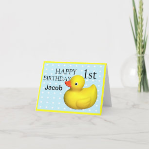 Tarjeta Primer cumpleaños de Rubber Ducky
