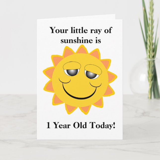 Tarjeta Primer cumpleaños de Sunshine (Anverso)