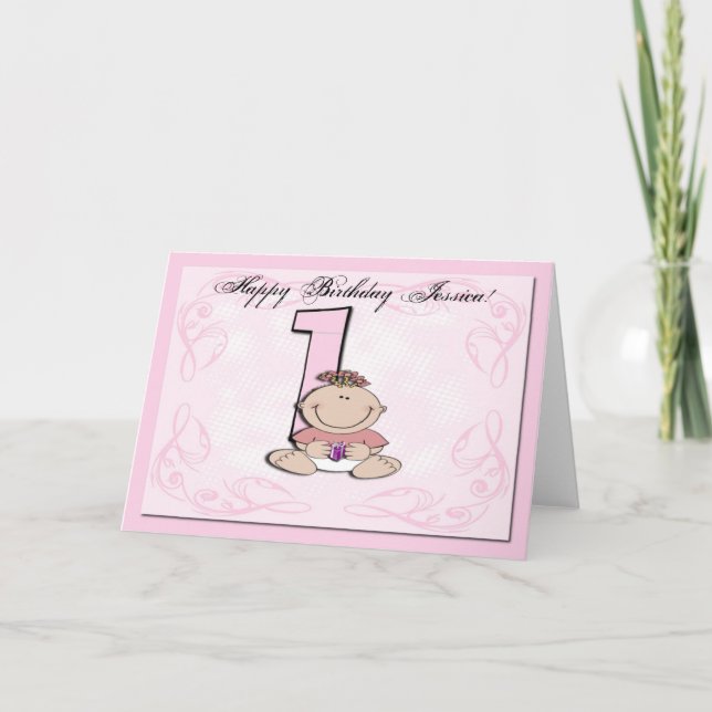 Tarjeta Primer cumpleaños del bebé (Anverso)