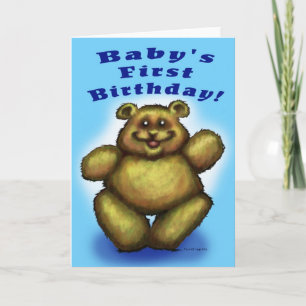 Tarjeta Primer cumpleaños del bebé - niño