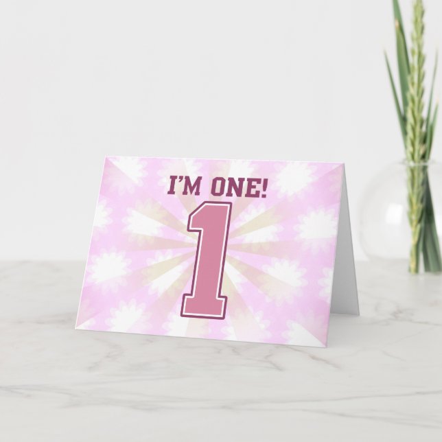 Tarjeta Primer cumpleaños del primer Chica (Anverso)
