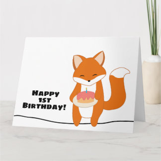 Tarjeta Primer cumpleaños Fox