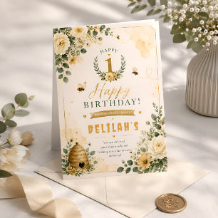 Tarjeta Primer cumpleaños Little Honey