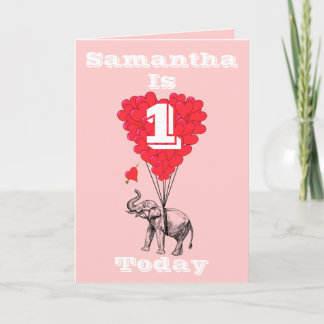 Tarjeta Primer cumpleaños personalizado
