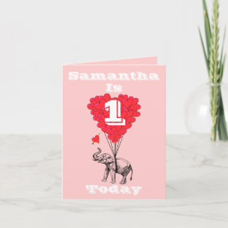 Tarjeta Primer cumpleaños personalizado