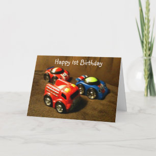 TARJETA ***PRIMER CUMPLEAÑOS*** SALUD DE AUTOS DE CARRERAS