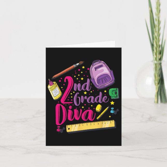 Tarjeta Primer Día De Diva De La Escuela Chica Ropa Gi (Anverso)