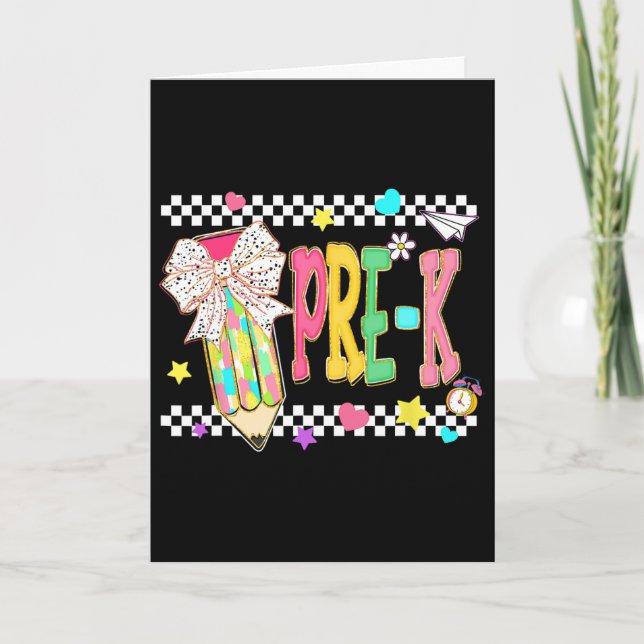 Tarjeta Primer Día De Grado Pre-k  (Anverso)