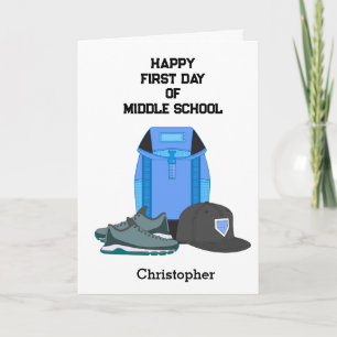 Tarjeta Primer día de la escuela intermedia personalizado 