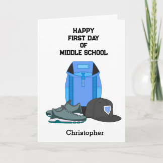 Tarjeta Primer día de la escuela intermedia personalizado