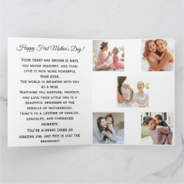 Tarjeta Primer Día de la Madre Collage de Fotos con Palabr