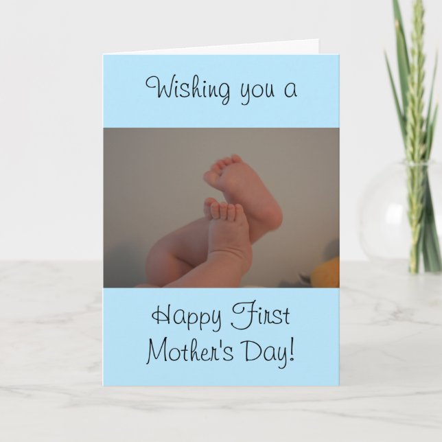 Tarjeta Primer día de la madre con mensaje de niño bebé (Anverso)