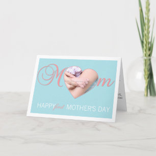 Tarjeta Primer Día de la Madre foto corazón nueva mami azu