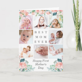Tarjeta Primer Día de la Madre MEJOR MAMÁ HASTA 9 Fotos Fl