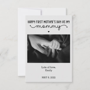Tarjeta Primer Día de la Madre Minimalista Lindo Personali
