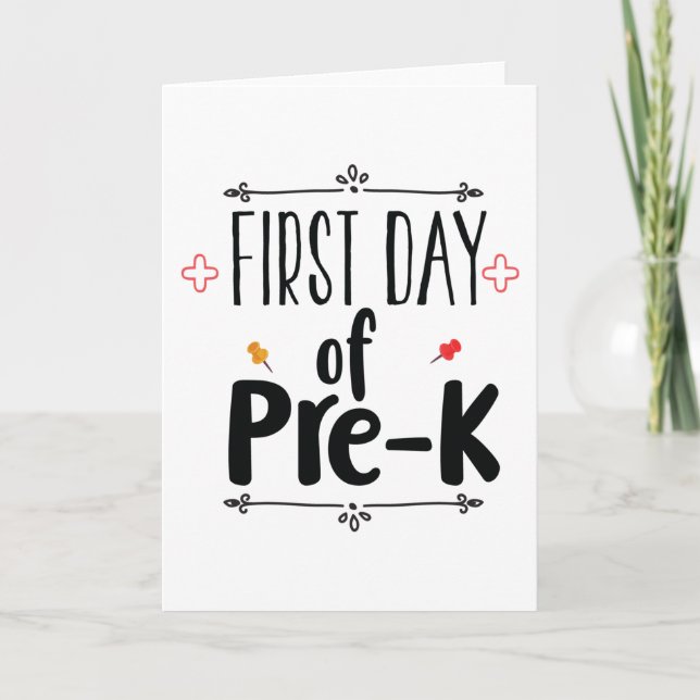 Tarjeta Primer día de pre K (Anverso)