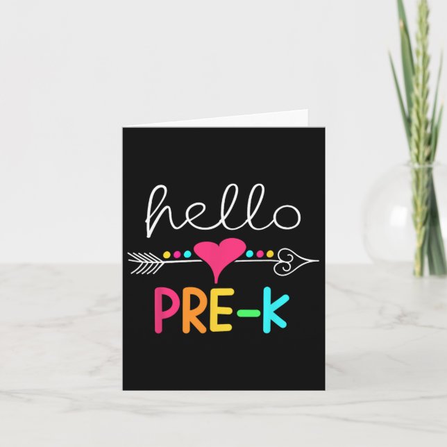 Tarjeta Primer Día De Pre K Hello Byck Para El Profesor Es (Anverso)