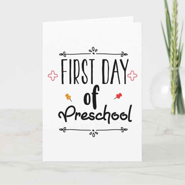 Tarjeta Primer día de preescolar (Anverso)