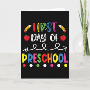 Tarjeta Primer Día De Preescolar De Vuelta Al Profesor De
