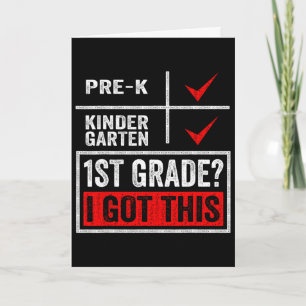Tarjeta Primer Día De Primer Grado Niños Niñas De Regreso