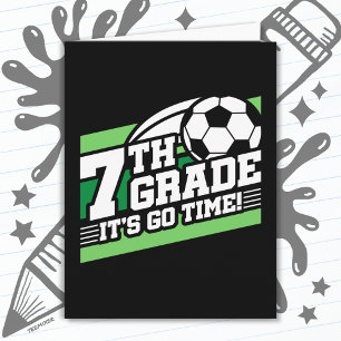 Tarjeta Primer día de regreso a la escuela del fútbol de 7