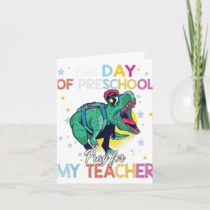 Tarjeta Primer día de rezo preescolar para mi profesor Tre