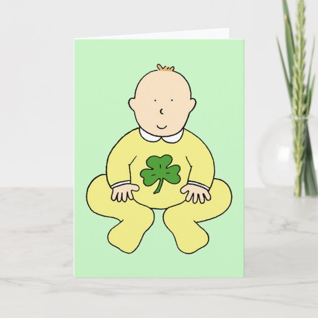 Tarjeta Primer Día de San Patricio para un bebé (Anverso)