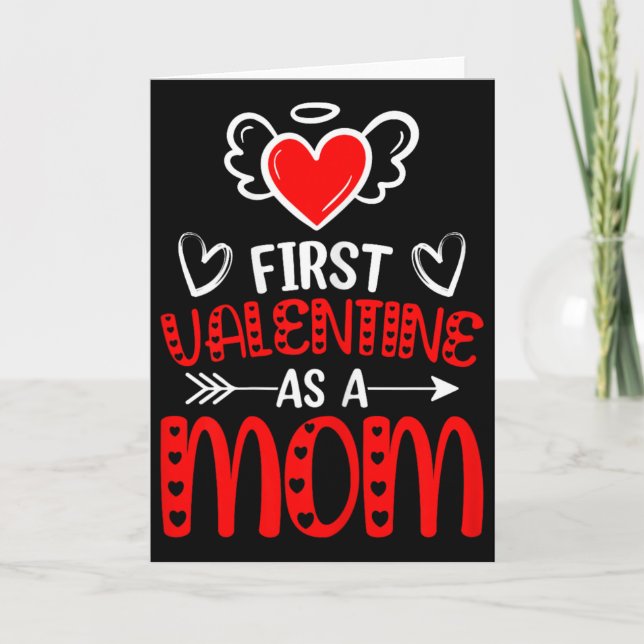 Tarjeta Primer día de San Valentín como mamá Feliz día de  (Anverso)
