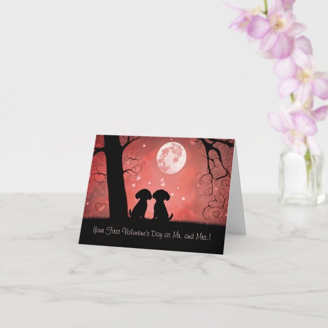 Tarjeta Primer día de San Valentín como pareja casada reci (Orquídea)
