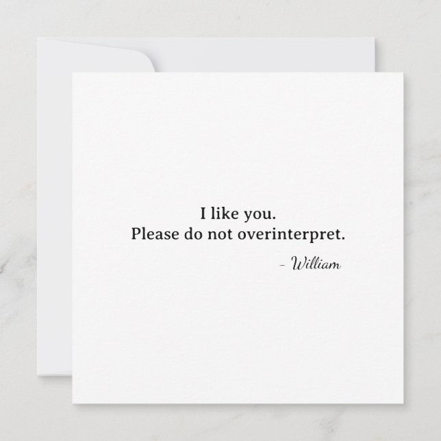 Tarjeta Primer día de San Valentín, me gustas, no le des m (Reverso)