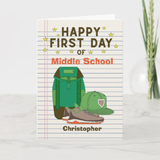 Tarjeta Primer día de secundaria personalizado