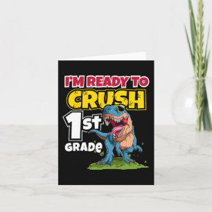 Tarjeta Primer día del colegio estoy listo para aplastar e
