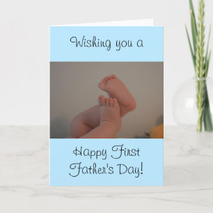 Tarjeta Primer día del padre con mensaje niño bebé