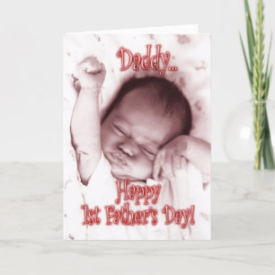 Tarjeta Primer Día del Padre de Hija - Niña Estirándose