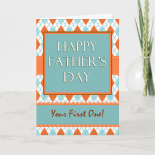 Tarjeta Primer Día del Padre, diseño moderno de arglos